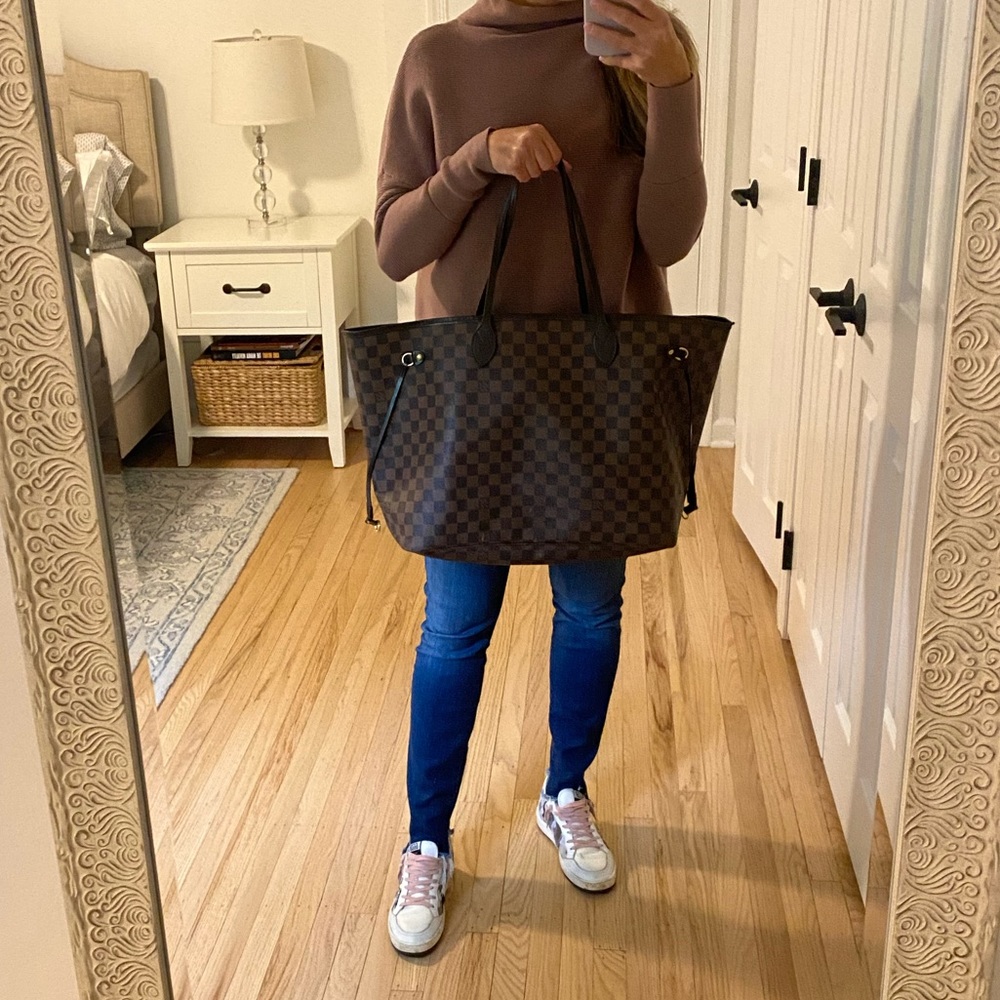 Authentic Louis Vuitton Neverfull GM in Damier Ebene